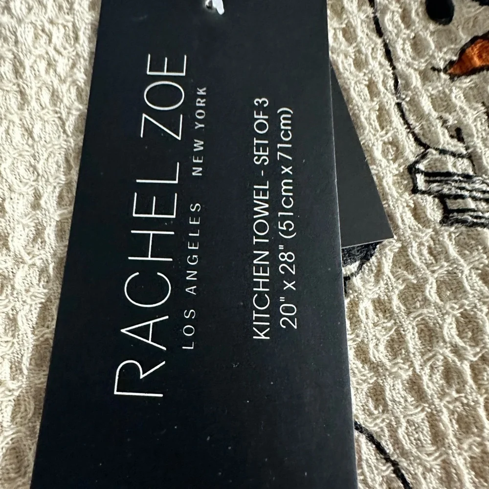 1 SET LEFT! NWT RACHEL ZOE GHOST READING BOOK KITCHEN TOWELS SET OF 3  NWT